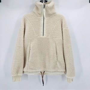 Varley Sherpa 1/4 Zip Pullover Turtleneck Sweater in Cream Size XS